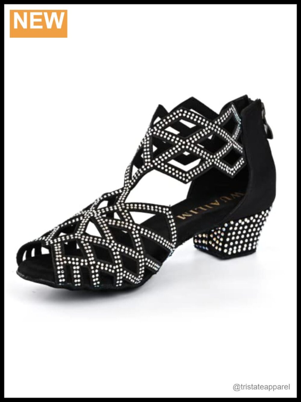 Rhinestone Ballroom Dance Shoes Latin Salsa Practice Performance Peep Toe